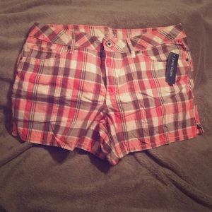 Faded glory pink plaid shorts